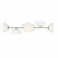 Designers Fountain Zio 36in 5-Light Polished Nickel Retro Modern Indoor Vanity Light with Etched Opal Glass Shades D270H-5B-PN
